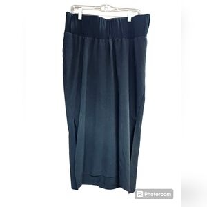 Duo maternity black midi skirt with slits